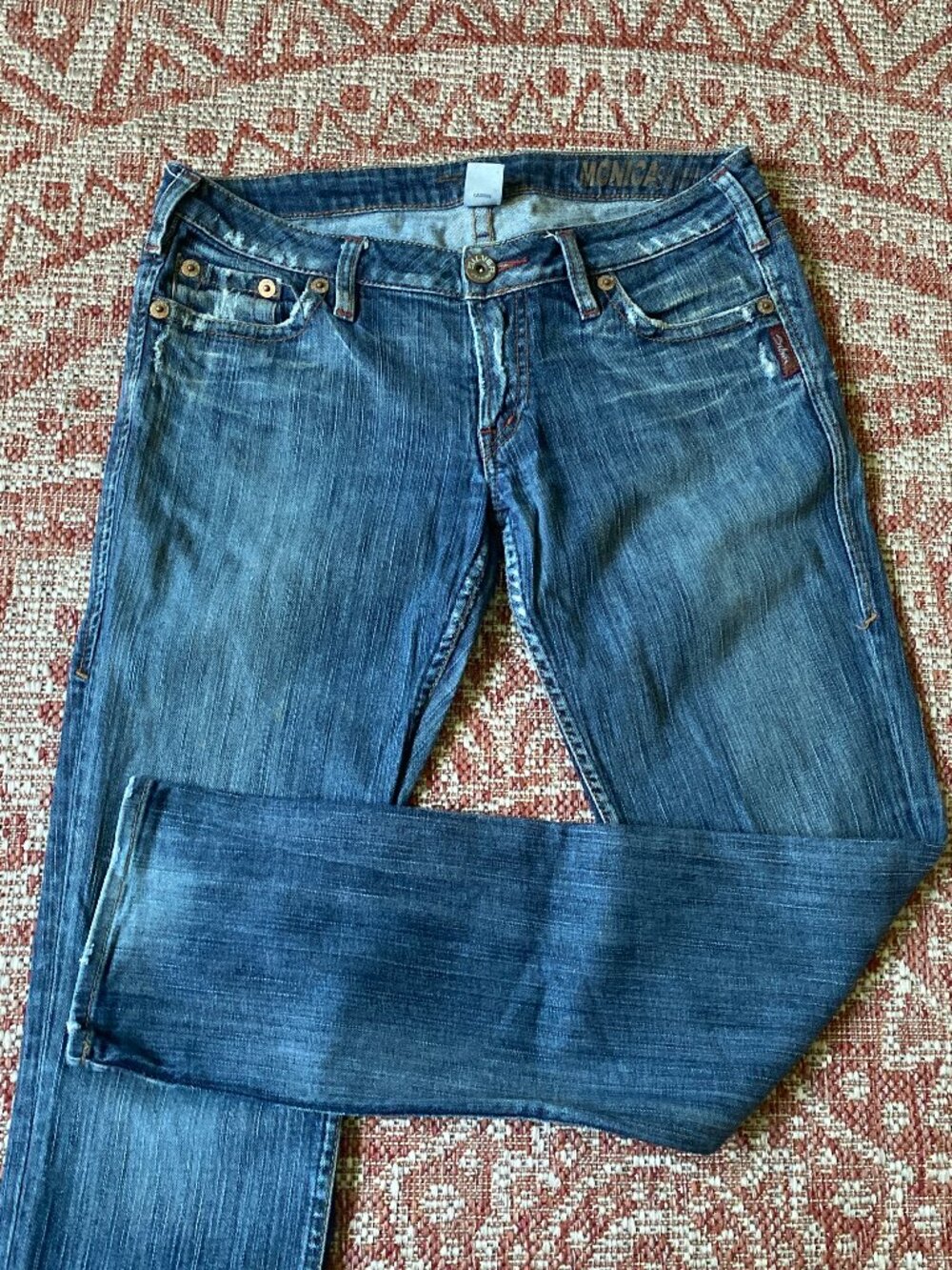 Vintage Distressed Silver Straight Leg Jeans